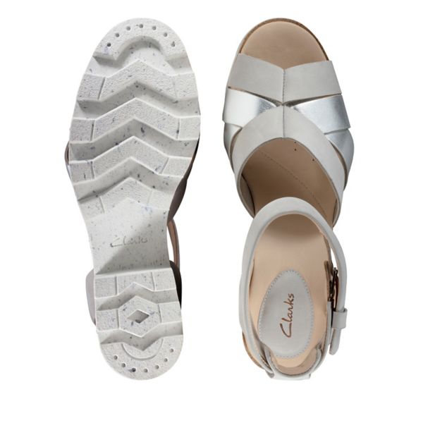Clarks Womens Rene Daisy Sandals Silver | CA-1489562